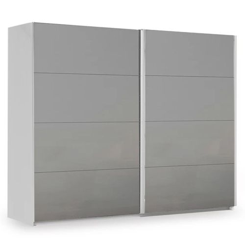 Rauch Miramar Type-3 271cm 2 Door Sliding Wardrobe - Silk Grey and Silk Grey Glass