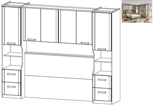 Rauch Rivera Sonoma Oak Overbed Unit for Divan Bed