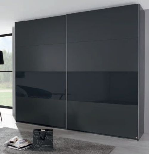 Rauch Xtend 226cm Graphite and Basalt Glass 2 Door Sliding Wardrobe
