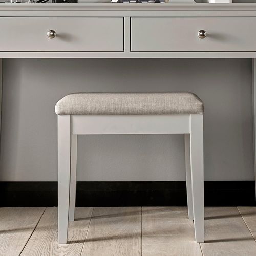 Bentley Designs Ashby Soft Grey Pebble Grey Fabric Stool