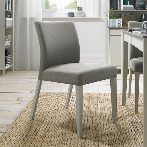 2 x Bentley Designs Bergen Grey Washed Titanium Fabric Dining Chair