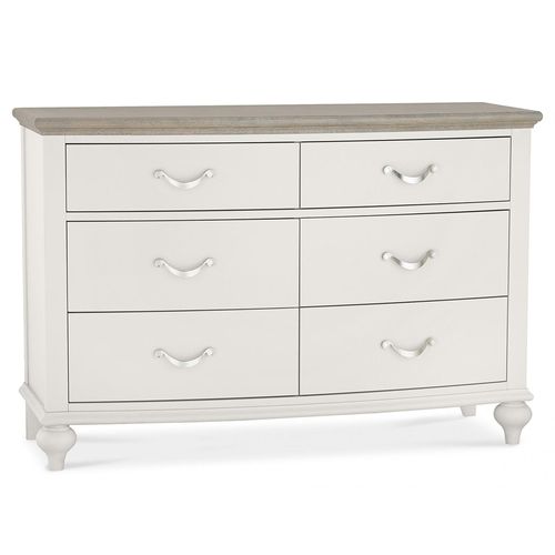 Bentley Designs Montreux Grey Washed Oak and Soft Grey 6 Drawer Wide Chest