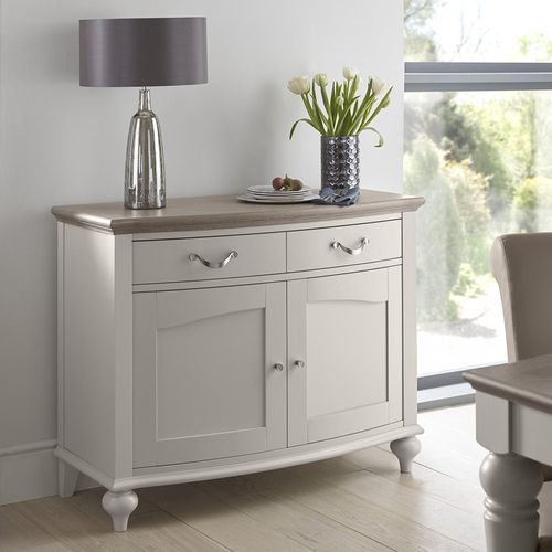 Bentley Designs Montreux Grey Washed Oak and Soft Grey 2 Drawer Narrow Sideboard