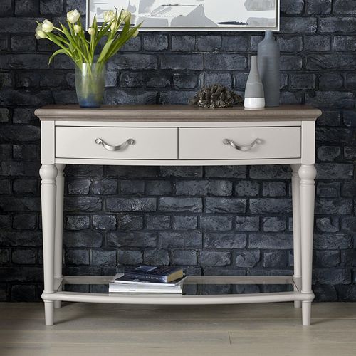 Bentley Designs Montreux Grey Washed Oak and Soft Grey Console Table with Drawer