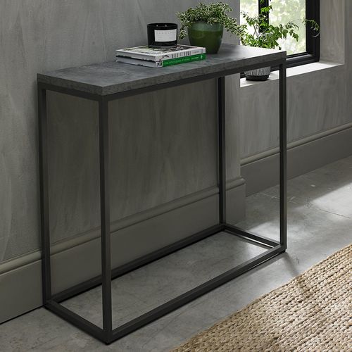 Bentley Designs Renzo Zinc and Dark Grey Narrow Console Table