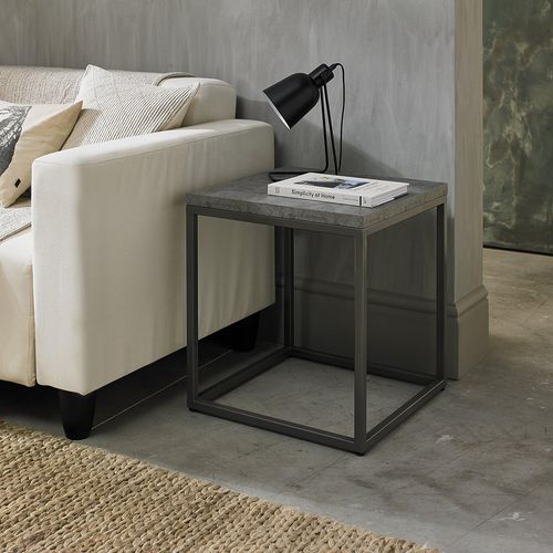Bentley Designs Renzo Zinc and Dark Grey Side Table