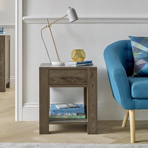 Bentley Designs Turin Dark Oak Lamp Table with Drawer