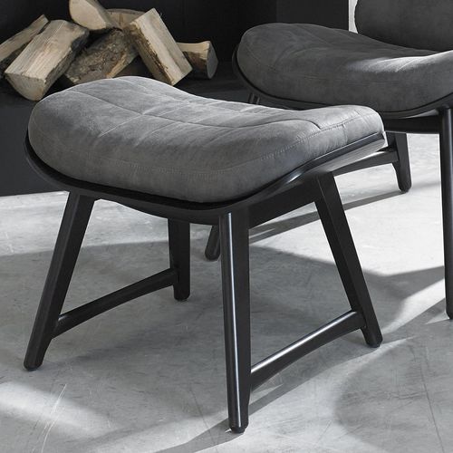 Bentley Designs Vintage Peppercorn Dark Grey Fabric Footstool