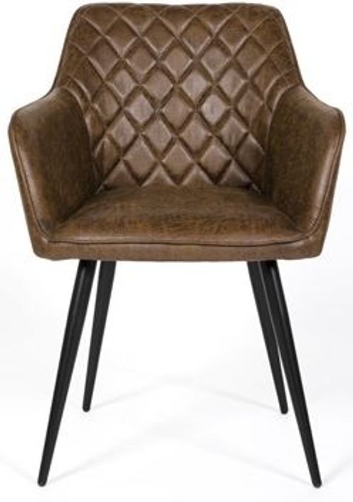 2 x Charlie Brown Faux Leather Dining Chair