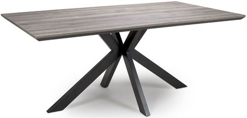 Manhattan Grey 6 Seater Dining Table with Black Spider Legs Base