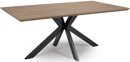 Manhattan Walnut 6 Seater Dining Table with Black Spider Legs Base