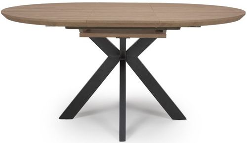 Manhattan Walnut 4-6 Seater Oval Extending Dining Table with Black Spider Legs Base