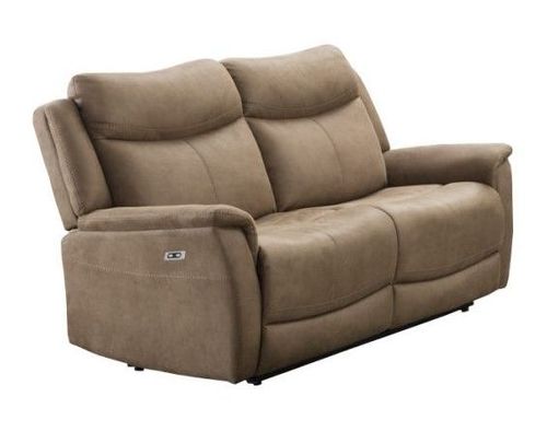 Arizona Caramel Fabric 2 Seater Electric Recliner Sofa