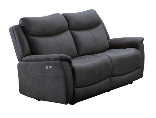 Arizona Grey Fabric 2 Seater Electric Recliner Sofa