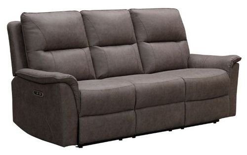 Kansas Truffle Faux Leather 3 Seater Power Recliner Sofa