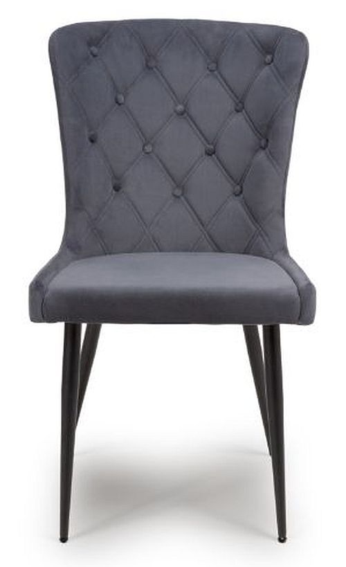 2 x Merlin Grey Fabric Dining Chair