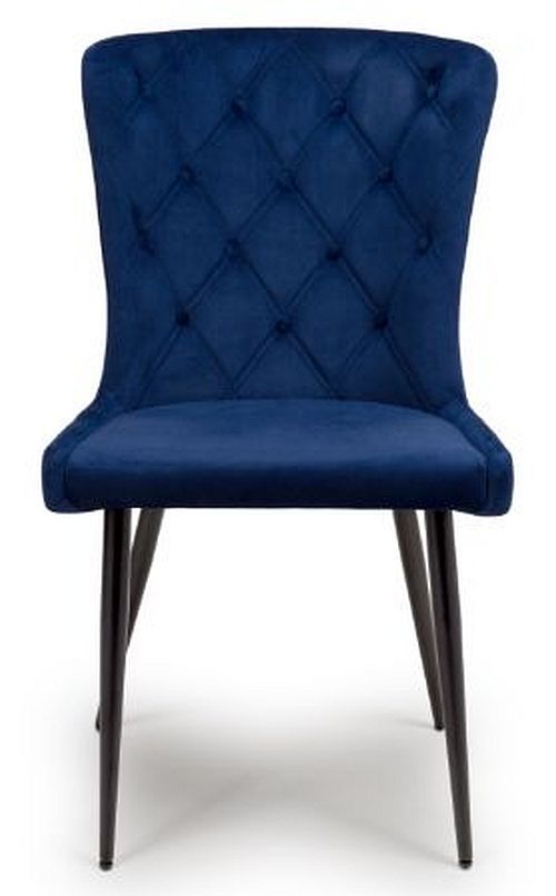 2 x Merlin Navy Blue Fabric Dining Chair