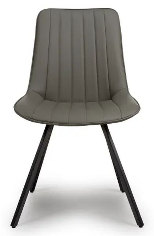 2 x Miro Grey Faux Leather Dining Chair