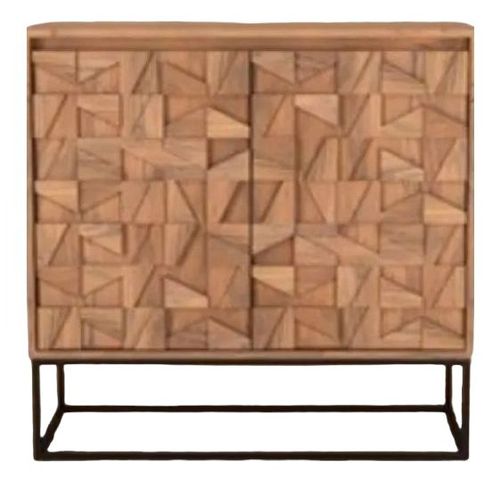 Axis Acacia Wood 2 Door Drinks Cabinet - Geometric