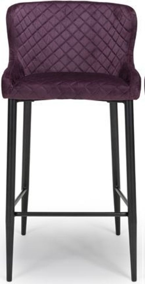 2 x Malmo Purple Fabric Stool with Back