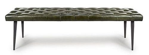 Bradley Green Real Leather Bench