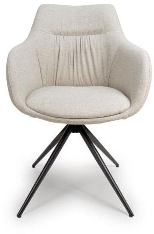 2 x Boden Natural Fabric Carver Dining Chair