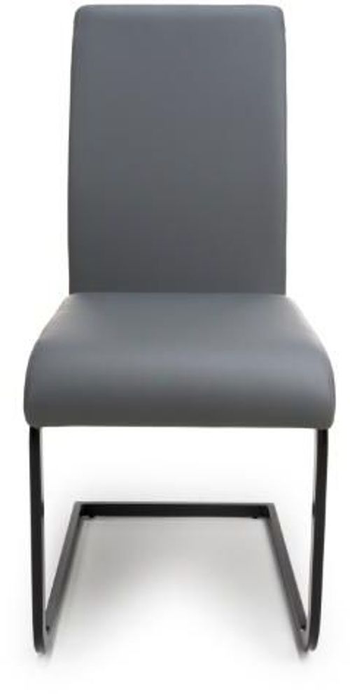 2 x Loft Grey Faux Leather Cantilever Dining Chair