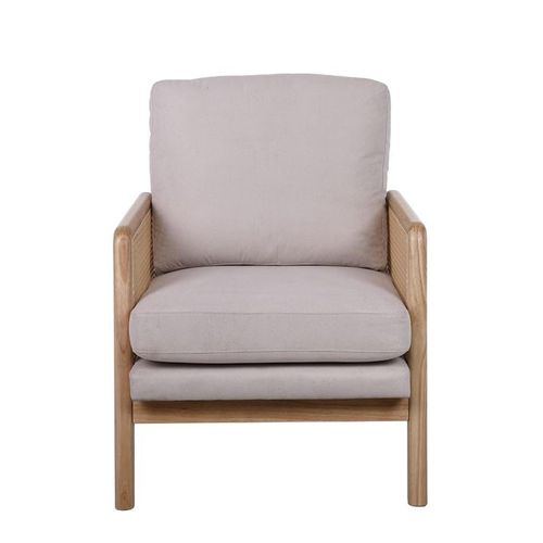 Ida Cream Fabric Rattan Armchair
