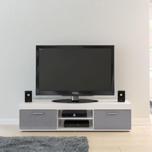 Edgeware White and Grey 2 Door TV Unit