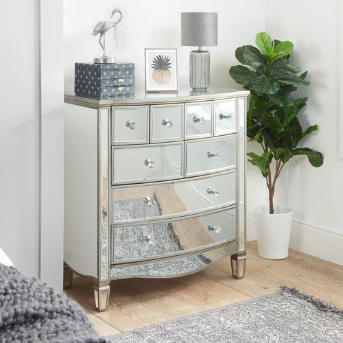 Elysee Mirrored Glass Multi Drawer Chest