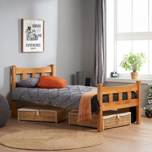 Miami Antique Pine Slatted Bed - Sizes Available