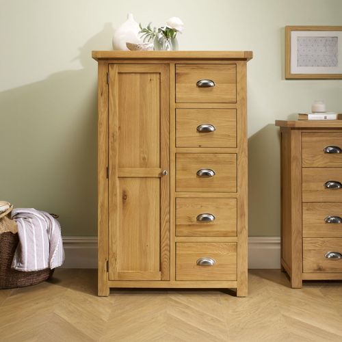 Woburn Rustic Oak Short Wardrobe