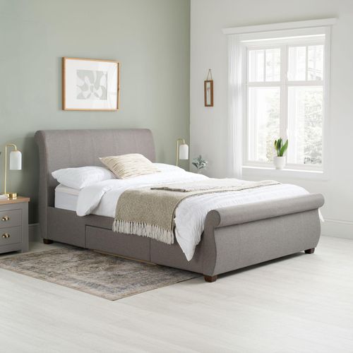 Lancaster Grey Fabric Bed - Sizes Available