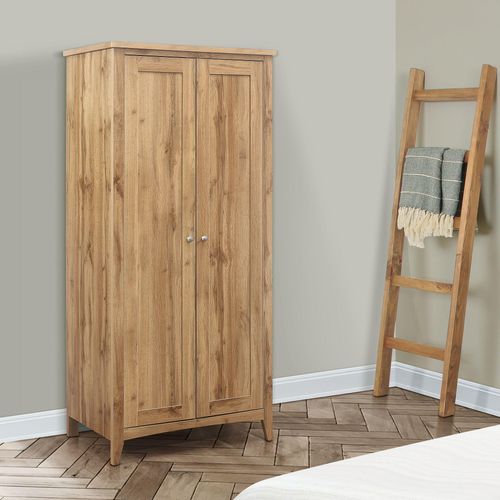 Hampstead Rustic Oak Effect 2 Door Wardrobe