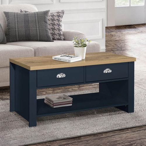 Highgate Navy Blue Painted 2 Drawer Coffee Table