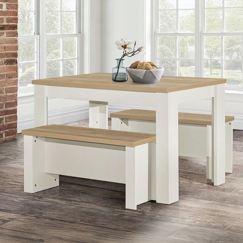 Highgate Cream Painted Dining Set with 2 Bench