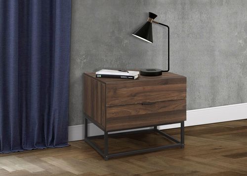 Houston Walnut 2 Drawer Bedside Cabinet