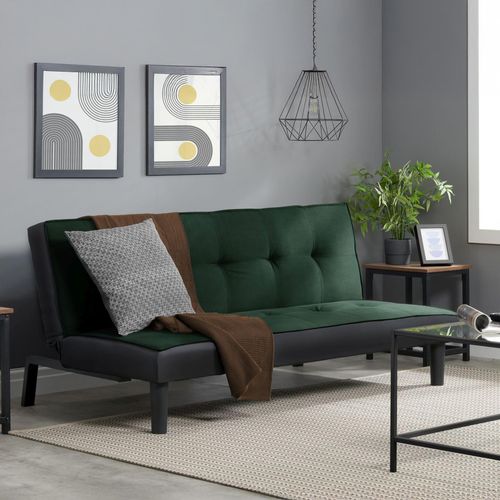 Aurora Green Velvet Click Clack Sofa Bed