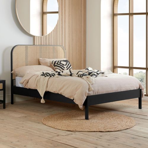 Margot Black Rattan Bed - Sizes Available