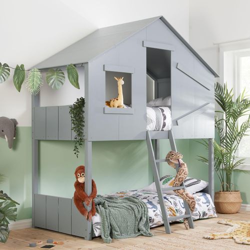 Safari Kids Grey Wood Bunk Bed