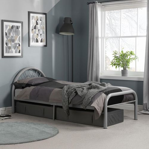 Solo Silver Metal 3ft Single Bed Frame