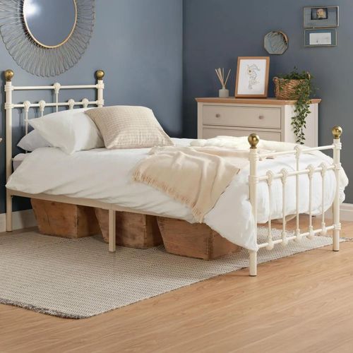 Atlas Cream Metal Bed Frame - Sizes Available