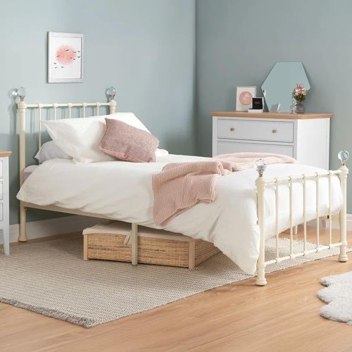 Jessica Cream Metal 3ft Single Bed Frame