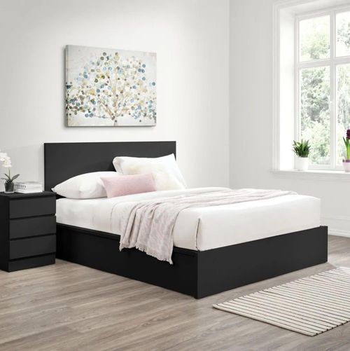 Oslo Black Ottoman Storage Bed - Sizes Available