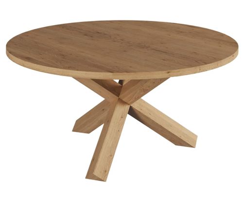 Camas Oak Round Dining Table with Spider Legs - Variation Available