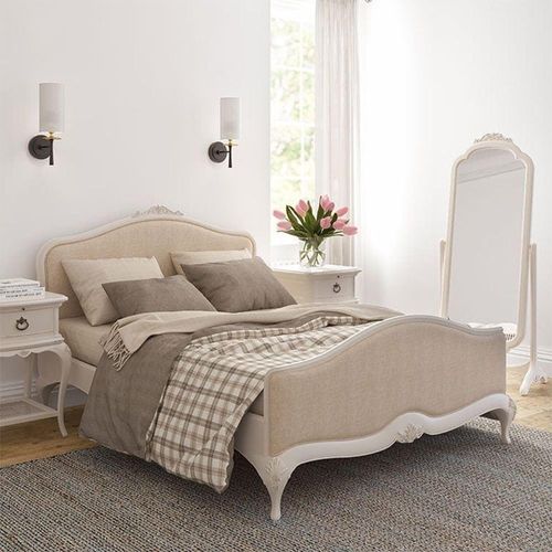 Willis and Gambier Ivory Upholstered Bedstead - Sizes Available
