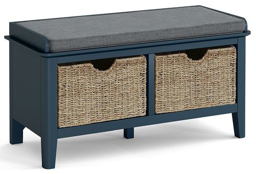 Harrogate Blue Storage Bench with Baskets