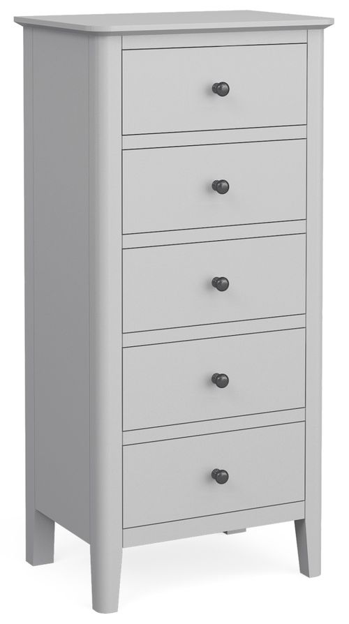 Stowe Grey 5 Drawer Narrow Chest