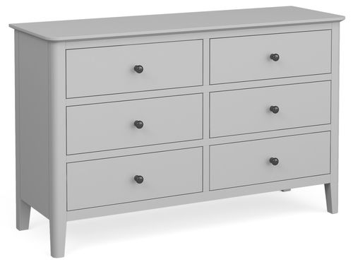 Stowe Grey 6 Drawer Wide Chest