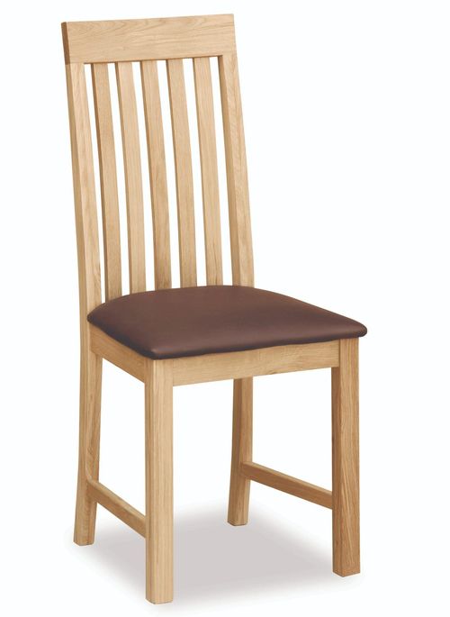 2 x New Trinity Natural Oak Slatted Back Dining Chair